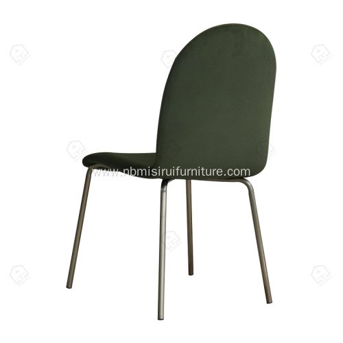 Armless nordic grenn velvet fabric dining chair